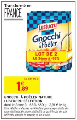 Gnocchi à Poêler Nature Lustucru Sélection