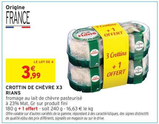 CROTTIN DE CHÈVRE X3 RIANS
