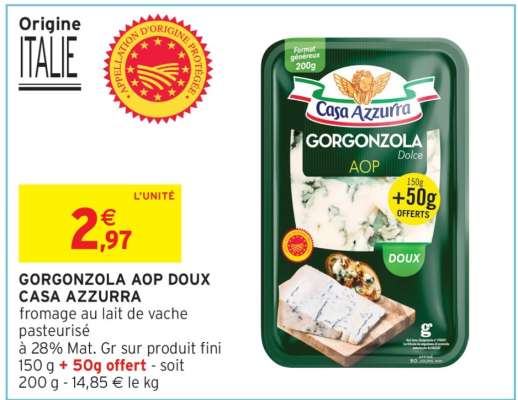 GORGONZOLA AOP DOUX CASA AZZURRA
