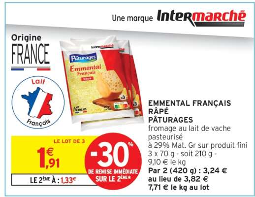 EMMENTAL FRANÇAIS RÂPÉ PÂTURAGES
