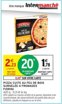 PIZZA CUITE AU FEU DE BOIS SURGELÉE 4 FROMAGES FIORINI