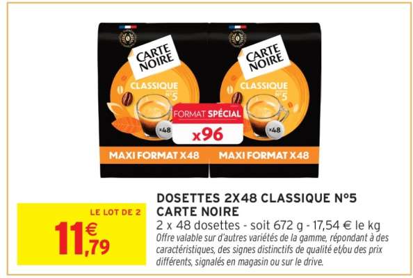 DOSETTES 2X48 CLASSIQUE N°5 CARTE NOIRE