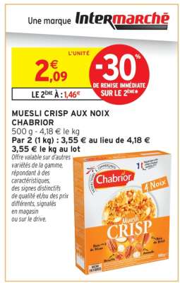 MUESLI CRISP AUX NOIX CHABRIOR