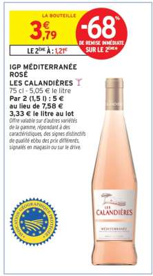 IGP MÉDITERRANÉE ROSÉ LES CALANDIÈRES
