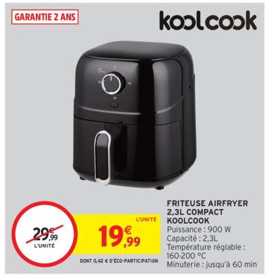 FRITEUSE AIRFRYER 2,3L COMPACT KOOLCOOK