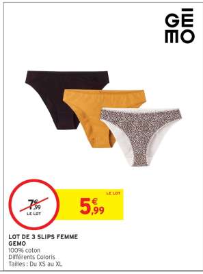 Lot de 3 Slips Femme