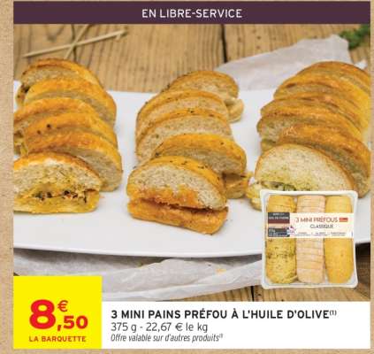 3 MINI PAINS PRÉFOU À L'HUILE D'OLIVE