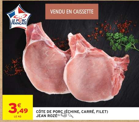 CÔTE DE PORC (ÉCHINE, CARRÉ, FILET) JEAN ROZÉ