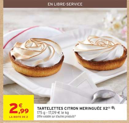 TARTELETTES CITRON MERINGUÉE X2