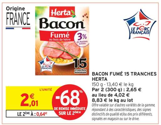 Bacon Fumé 15 Tranches Herta