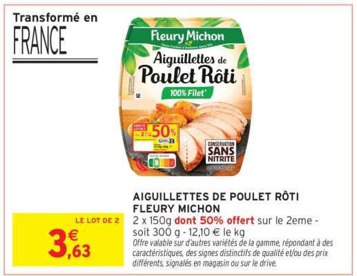 Aiguillettes De Poulet Roti Fleury Michon