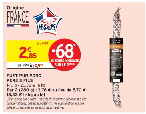 FUET PUR PORC PÈRE 3 FILS
