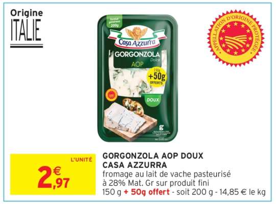 GORGONZOLA AOP DOUX CASA AZZURRA