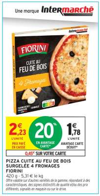 PIZZA CUITE AU FEU DE BOIS SURGELÉE 4 FROMAGES FIORINI