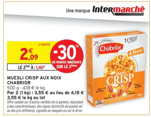 MUESLI CRISP AUX NOIX CHABRIOR