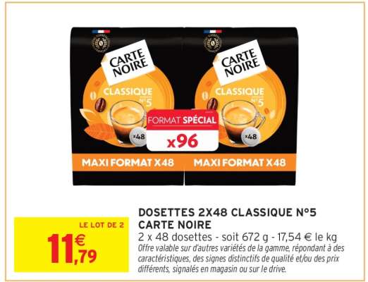 Dosettes 2x48 Classique No5 Carte Noire
