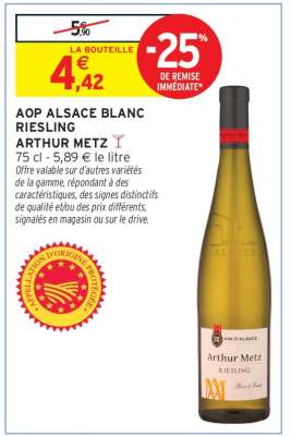 AOP Alsace Blanc Riesling Arthur Metz