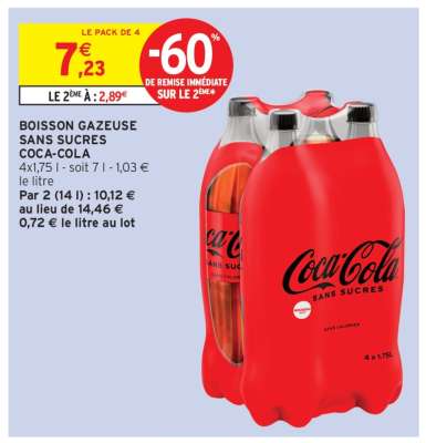 Boisson gazeuse sans sucres Coca-Cola