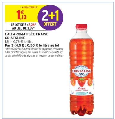 Eau Aromatisée Fraise Cristaline