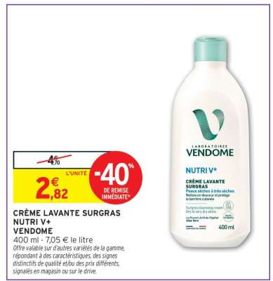 CRÈME LAVANTE SURGRAS NUTRI V+ VENDOME