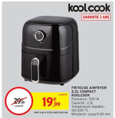 FRITEUSE AIRFRYER 2,3L COMPACT KOOLCOOK