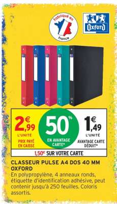 Classeur Pulse A4 Dos 40 mm Oxford