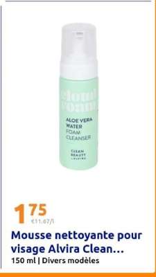 Mousse nettoyante pour visage Alvira Clean...
