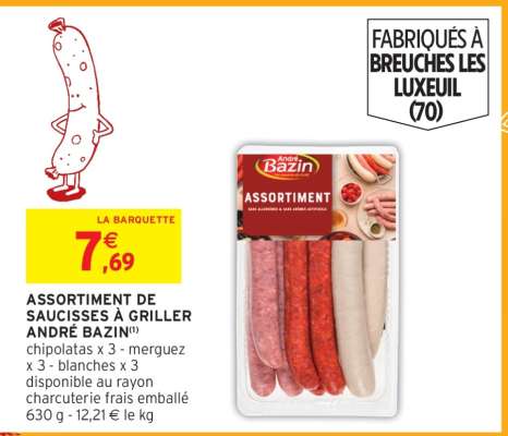 ASSORTIMENT DE SAUCISSES À GRILLER ANDRÉ BAZIN