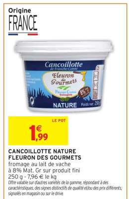 CANCOILLOTTE NATURE FLEURON DES GOURMETS