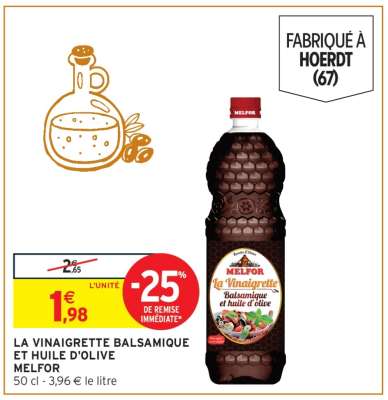 LA VINAIGRETTE BALSAMIQUE ET HUILE D'OLIVE "MELFOR"