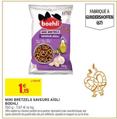 MINI BRETZELS SAVEURS AÏOLI BOEHLI