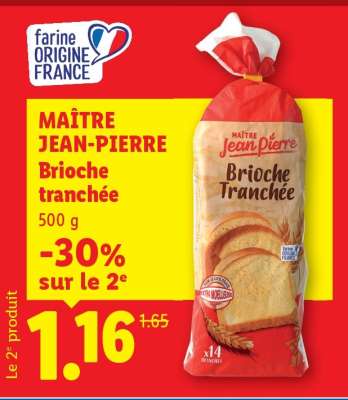MAÎTRE JEAN PIERRE Brioche tranchée