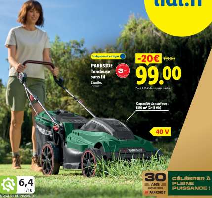 PARKSIDE Tondeuse sans fil