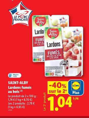 SAINT ALBY Lardons fumés au bois