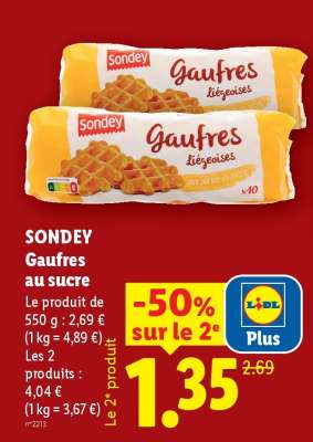SONDEY Gaufres au sucre