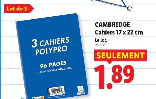 CAMBRIDGE Cahiers 17 x 22 cm