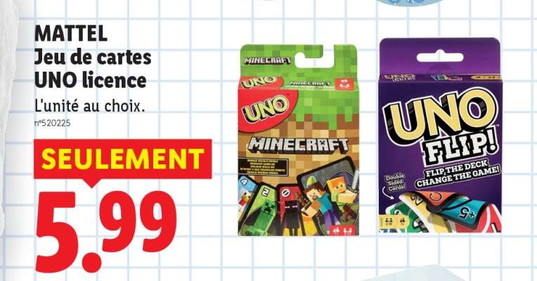 MATTEL Jeu de cartes UNO licence