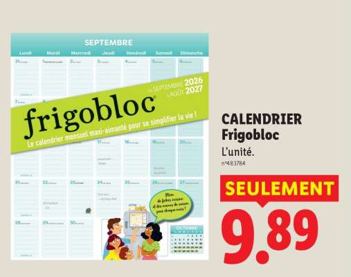 CALENDRIER Frigobloc