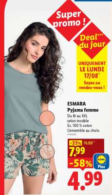 ESMARA Pyjama femme