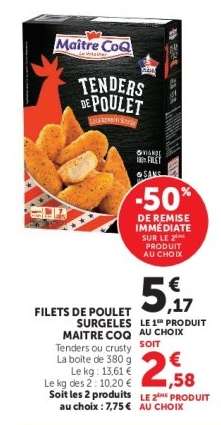 FILETS DE POULET SURGELES MAITRE COQ
