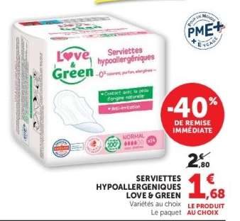 SERVIETTES HYPOALLERGÉNIQUES "LOVE & GREEN"