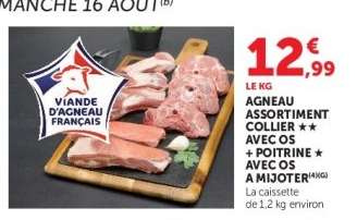 AGNEAU ASSORTIMENT COLLIER AVEC OS + POITRINE AVEC OS A MIJOTER