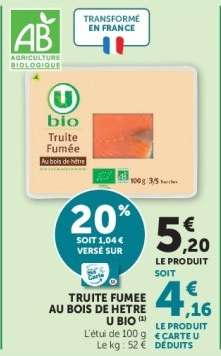 TRUITE FUMÉE AU BOIS DE HÊTRE U BIO