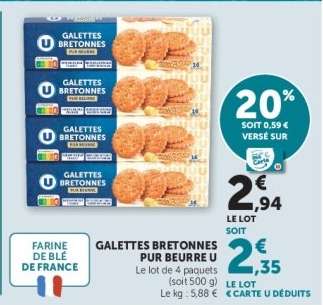GALETTES BRETONNES PUR BEURRE U