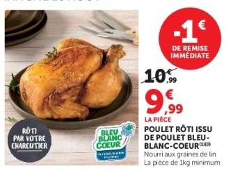 POULET RÔTI ISSU DE POULET BLEU-BLANC-CŒUR