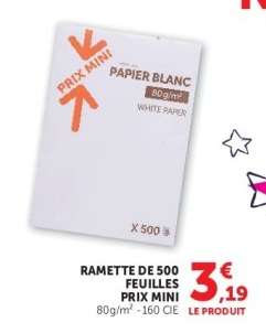 RAMETTE DE 500 FEUILLES