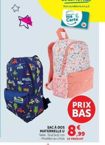SAC À DOS MATERNELLE U