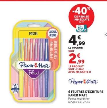 6 FEUTRES D'ÉCRITURE PAPER MATE