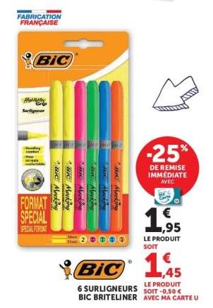 BIC 6 Surligneurs BIC Briteliner