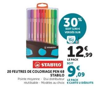20 FEUTRES DE COLORIAGE PEN 68 STABILO